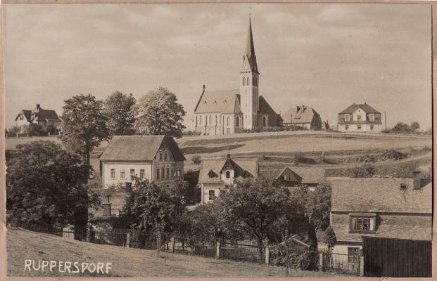 Kostel v Ruprechticch - historick pohlednice