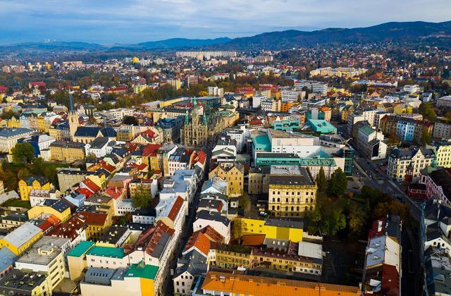 Leteck pohled na Liberec