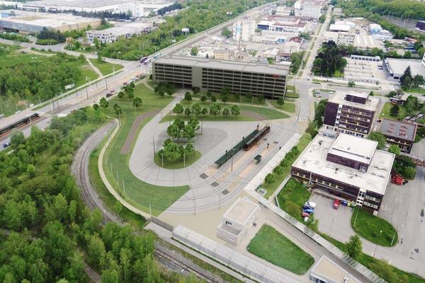 zast�vka u depa - leteck� pohled